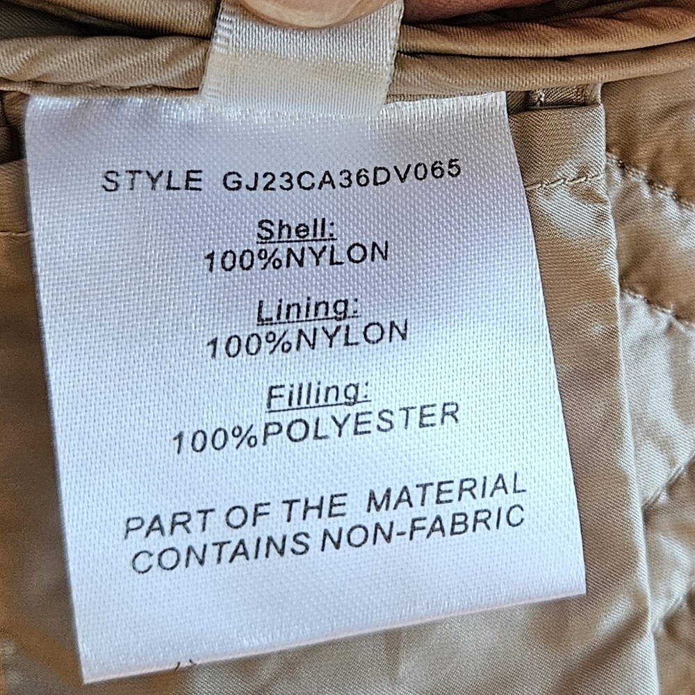 Women's Long Beige Winter Quilted Coat, Snover, NWT, Small - Picture 10 of 15